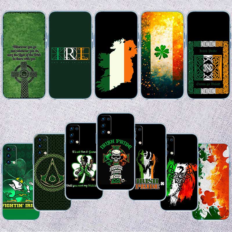 Phone Cases Ireland - Funda transparente para teléfono con bandera
